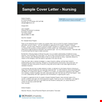 Nursing Job Cover Letter Format for Hospital, Clinical, Program Graduate example document template
