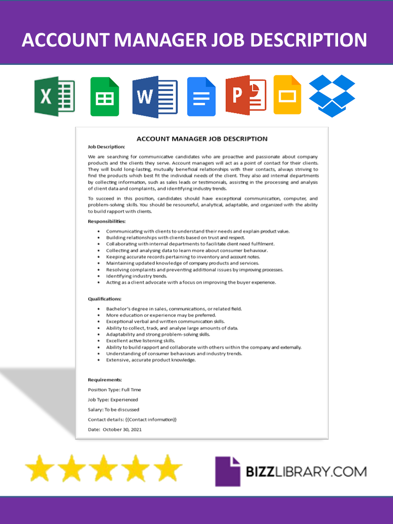 account manager job description template