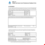 Social Care Professional Form example document template