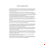 Public Speaking Speech example document template