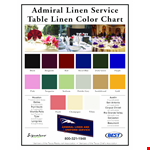 Table Linen Color Chart Template example document template