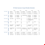 Weekly Schedule for Kids - Check, Board, Playground example document template