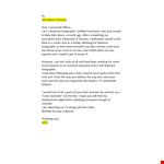 Cover Letter for a Journalist example document template