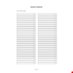 Blank Checklist Template example document template