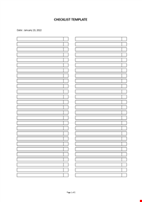 Blank Checklist Template