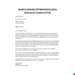 Search Engine Optimization Cover letter example document template