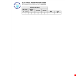 Printable Electoral Registration Form example document template