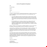 Letter of Complaint to Employer: A Month-Written Employee Grievance example document template
