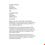 Partnership Rejection Letter example document template