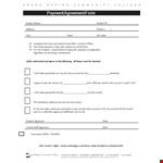 Payment Agreement Template for Students - Manage Account with Cashier example document template