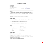 Fresher Job Resume example document template