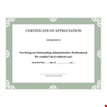 Certificate of Appreciation Template - Editable and Printable example document template