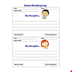 Download Free Reading Log Template - Track Your Reading Progress Today example document template