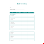 Daily Inventory Template example document template