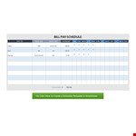 Monthly Bill Payment Schedule Template example document template