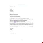 Leave of Absence Request for vacation example document template