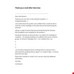 After Interview Thank You Email Template - Expressing Gratitude, Confidence, and Moving Forward example document template