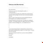 After Interview Thank You Email Template - Expressing Gratitude, Confidence, and Moving Forward example document template 