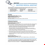 Certified Medical Assistant Resume Sample example document template