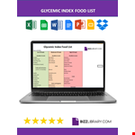 Glycemic Index Spreadsheet Chart example document template 