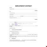 Employment Contract example document template 