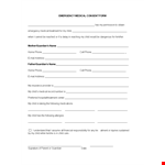 Medical Emergency Consent Form example document template