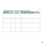 Track Your Reading Progress and Stay Organized with Our Weekly Reading Log Template example document template