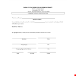 Community Service Letter Template example document template
