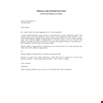 Reference Letter Of Rental From Friend example document template 
