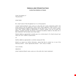Reference Letter Of Rental From Friend example document template