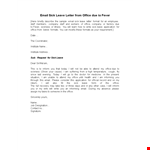 Notify Your Boss with a Professional Sick Leave Email example document template