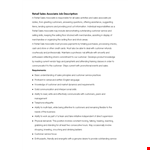 Sales Associate Retail Job Description example document template