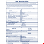 New Hire Checklist - Documents & Benefits example document template