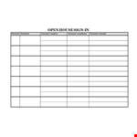 School Open House Sign In Sheet Template example document template