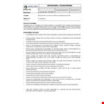 Process Engineer Job Description example document template