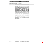 Sample Week Agenda example document template 