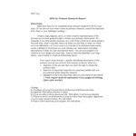 Primary Report example document template