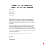 Finance Audit Cover Letter example document template