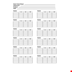 Daily Grade example document template