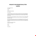 Promotion request letter and application format example document template