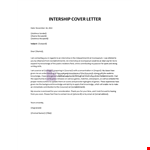Internship Cover Letter Template example document template