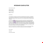 Internship Cover Letter Template example document template 
