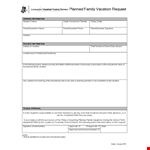 Submit a Vacation Request Form - Plan Your School or Family Vacation example document template