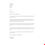 Job Application Letter For Veterinary Assistant example document template