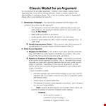 Create Effective Argument Outlines with Sample Argument Outline Templates example document template