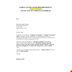 Membership Application Request Letter example document template 