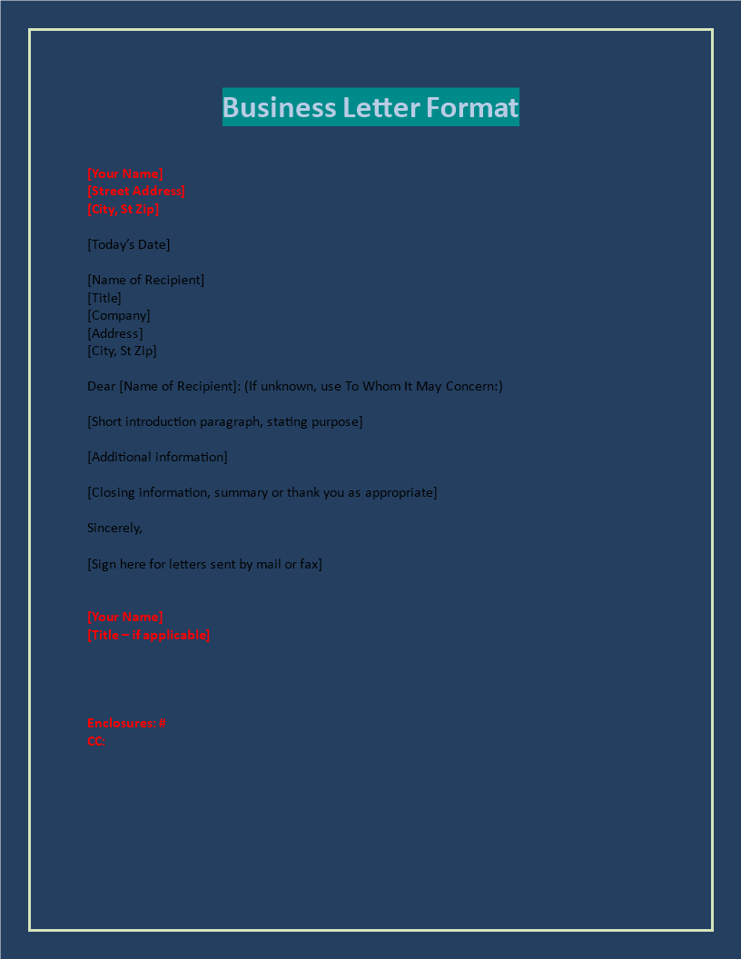 Formal Business Letter Example Pdf Formal Business Letter Example Pdf