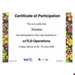 Obtain Your Workshop Participation Certificate and Certify Your Participation example document template