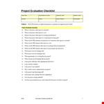 Free Project Evaluation Checklist example document template