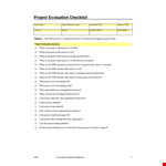 Free Project Evaluation Checklist example document template 